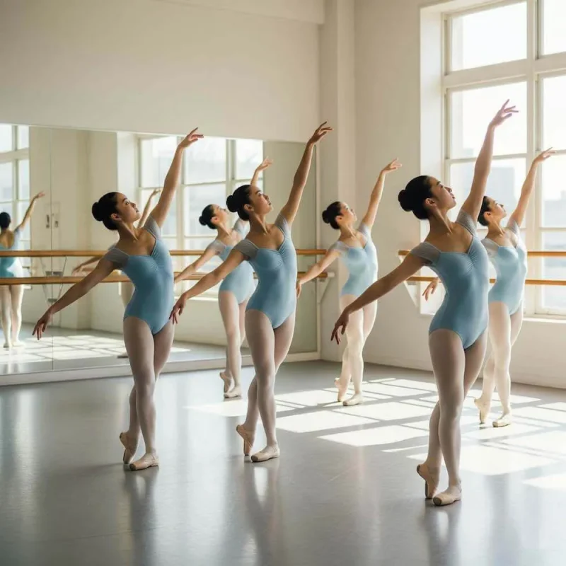 バレエレッスン中の生徒たち